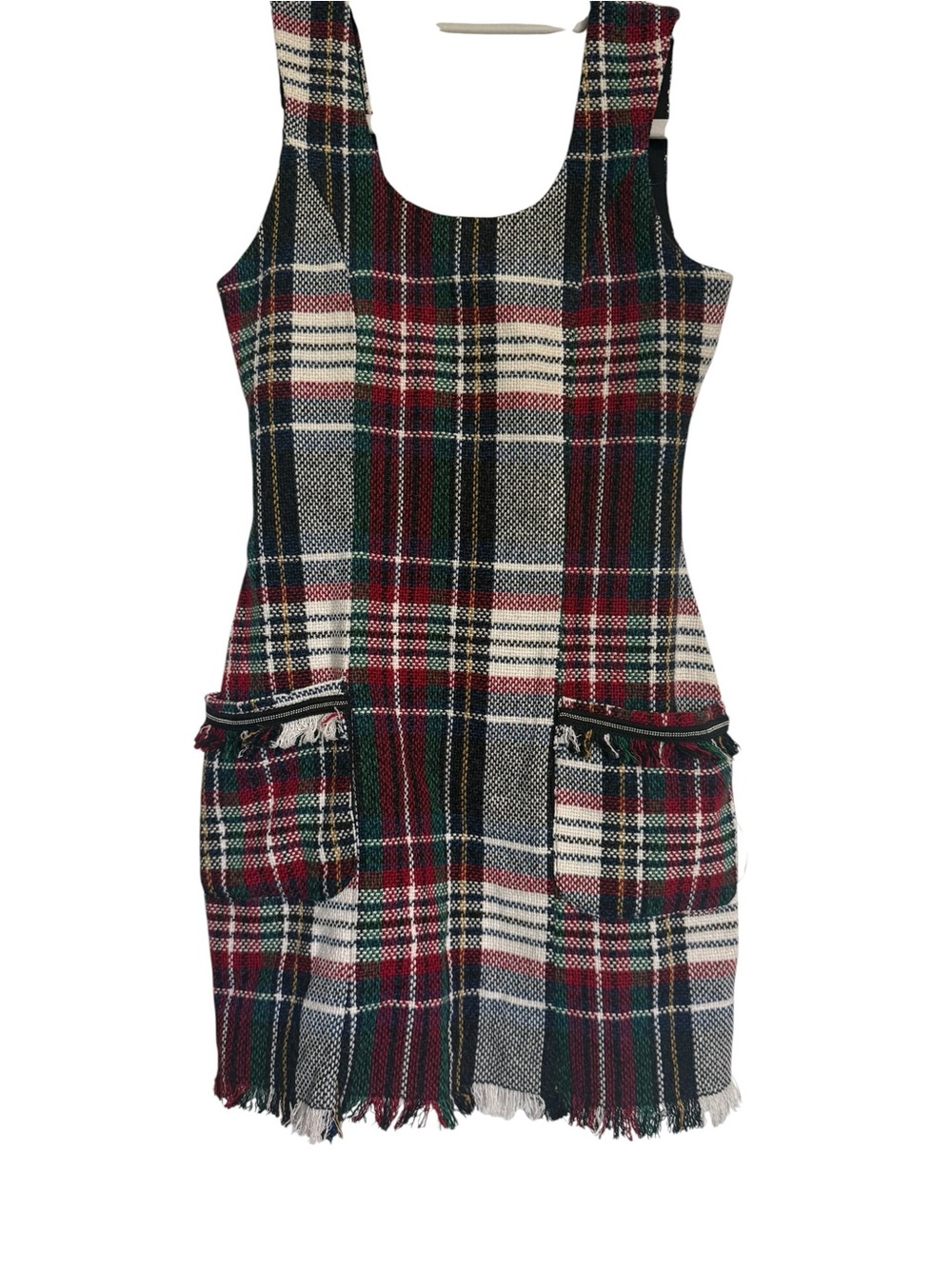 Zara TRF Multicolor Tweed Dress — Black, White, Red, Blue, Green, Yellow